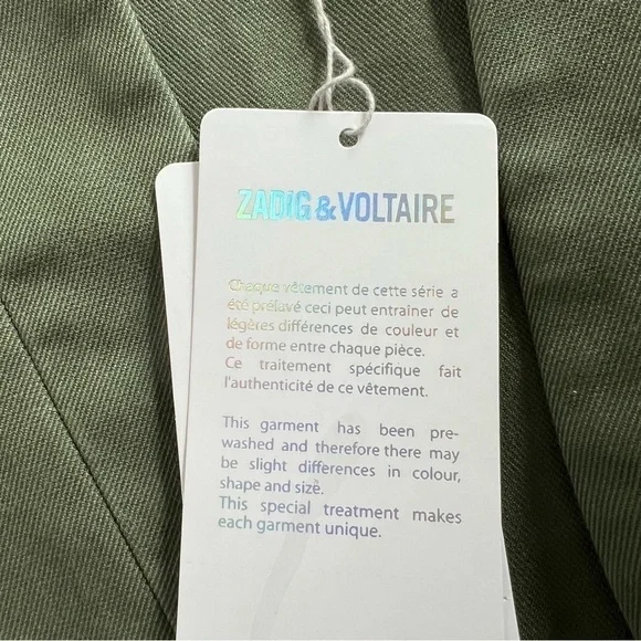 Zadig Voltaire Vedam Bis Skull Military Jacket Kaki Size S NEW Jackets & Coats